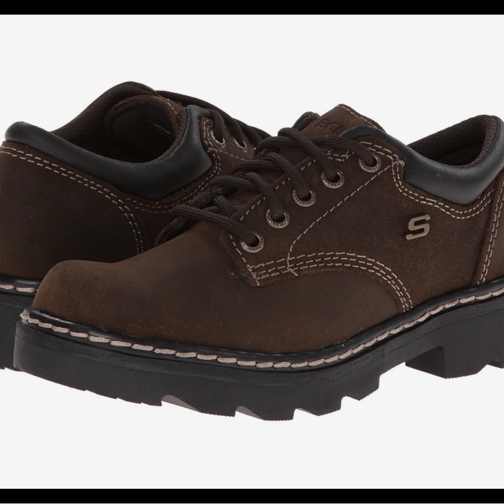 Skechers Women’s Parties Mate Lug Sole Oxfords Chocolate Brown